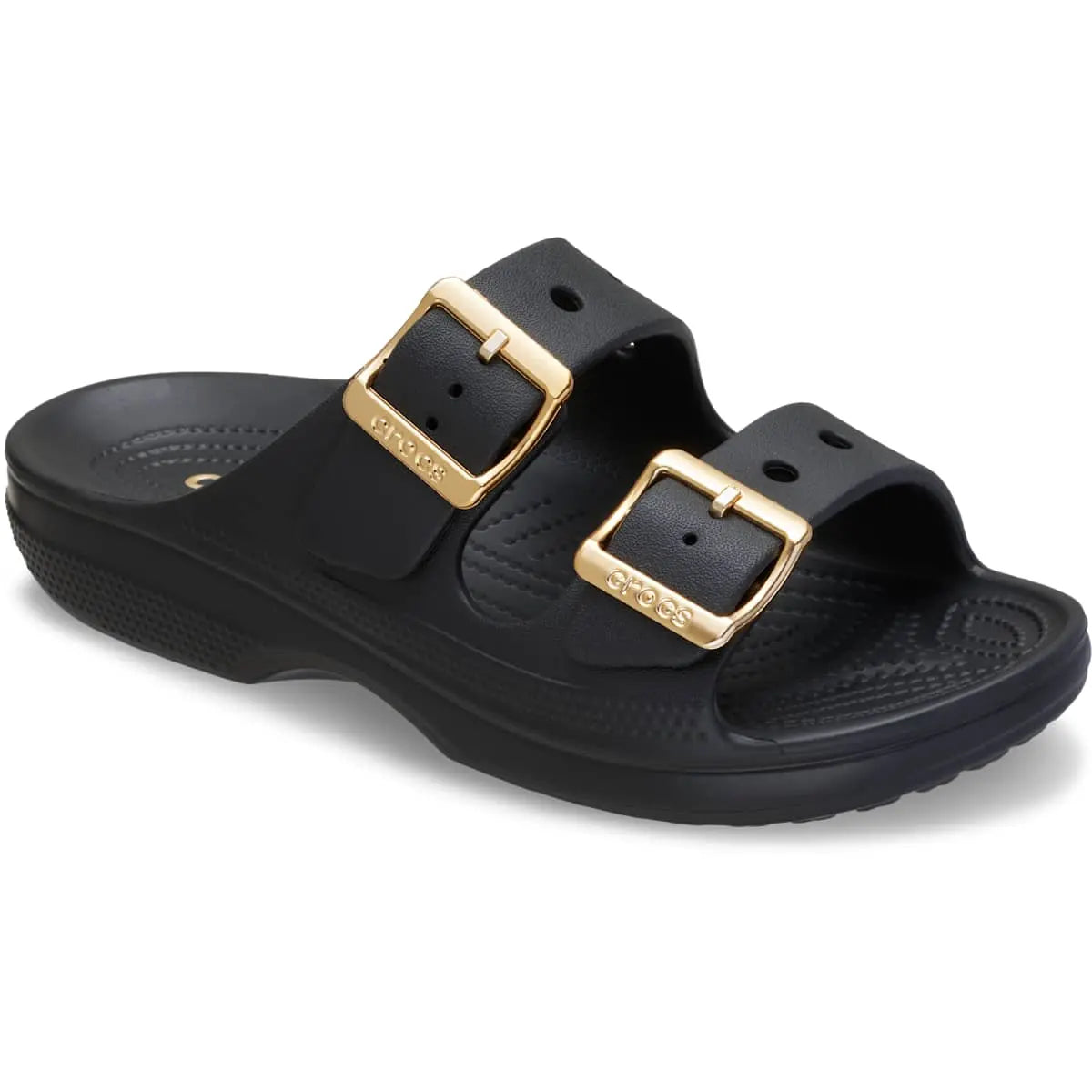 Crocs Women's Saturday Two‑Strap Sandals, Adjustable Buckle Slide Sandals, Lightweight Croslite Foam Casual Summer Slides Customizable with Jibbitz Charms