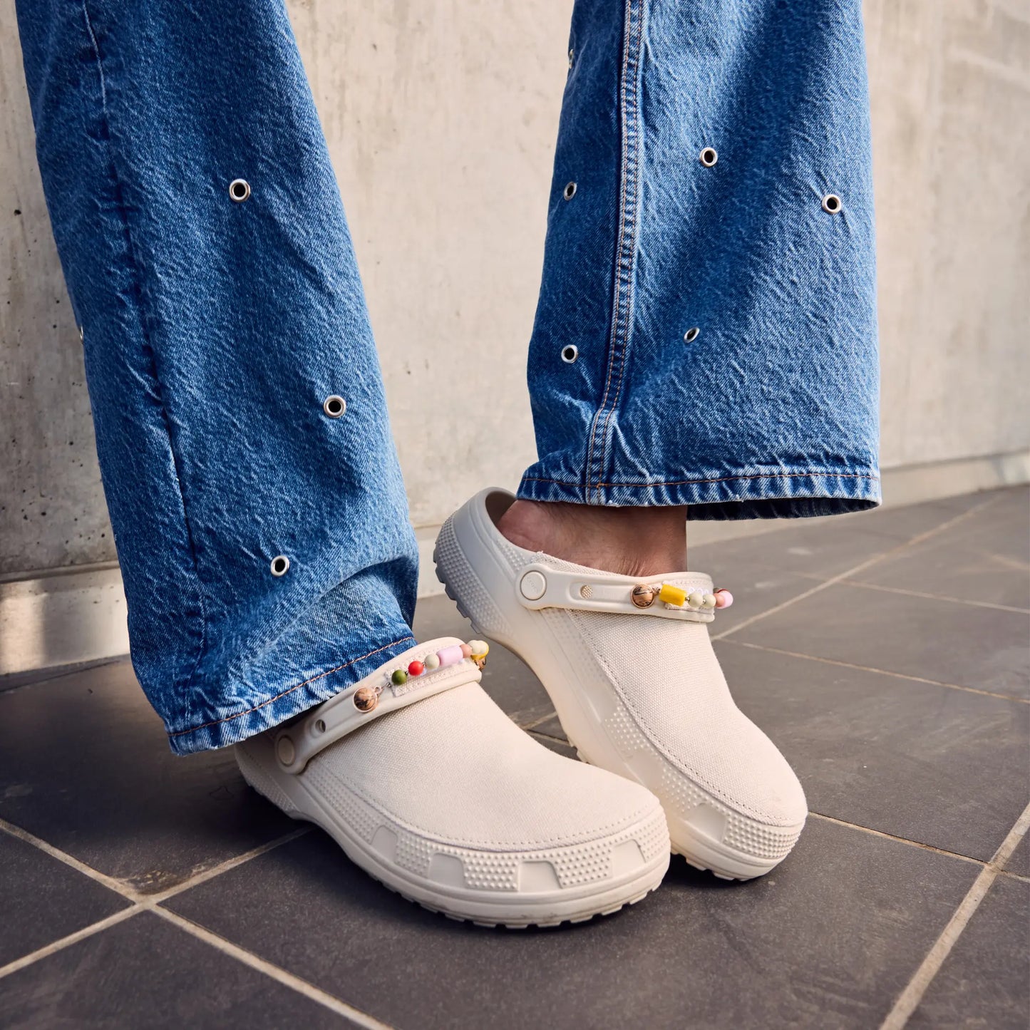 Crocs Adult Classic Crafted Canvas Clogs, Unisex Slip‑On Casual Clogs with Pivoting Heel Strap for Everyday Wear