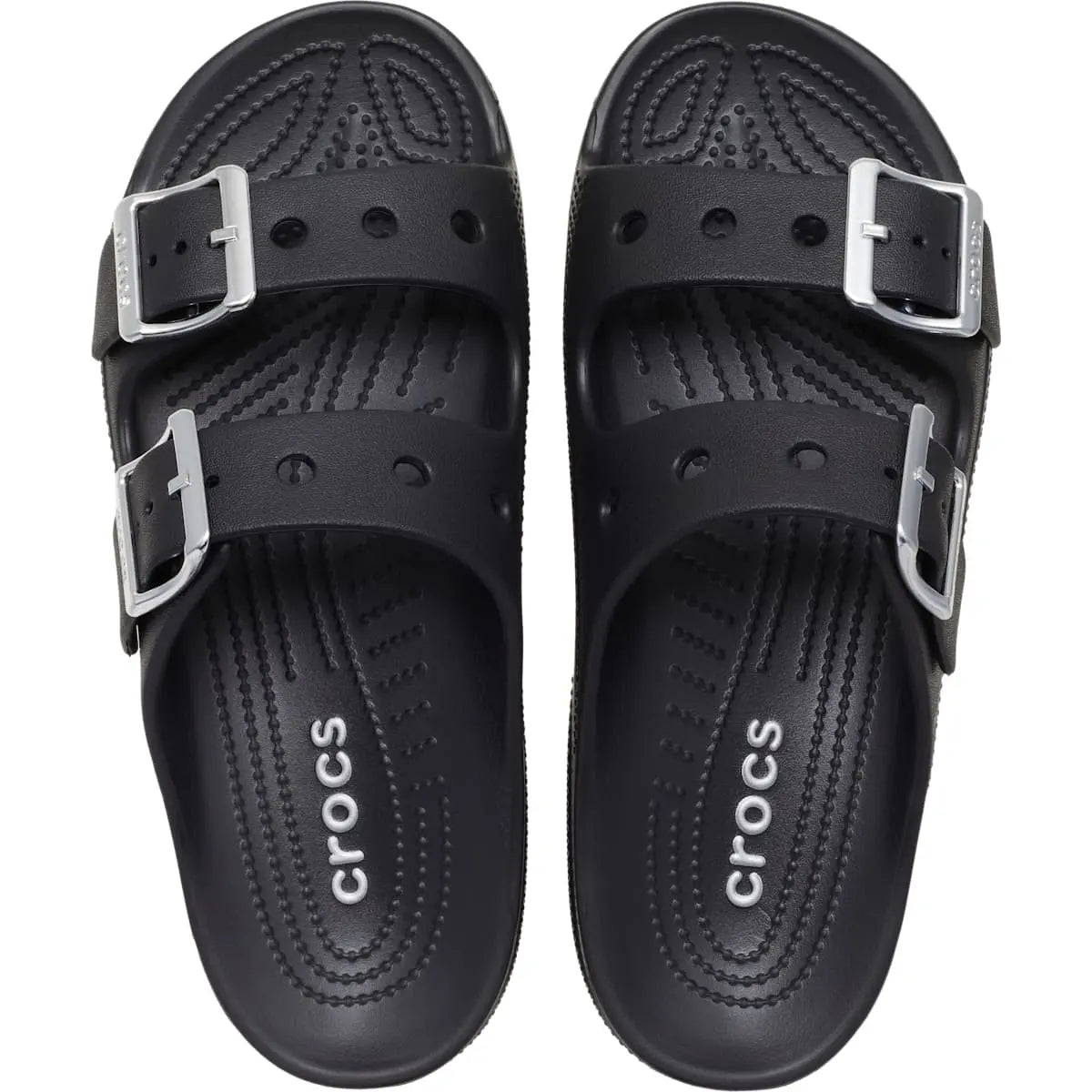 Crocs Women's Saturday Two‑Strap Sandals, Adjustable Buckle Slide Sandals, Lightweight Croslite Foam Casual Summer Slides Customizable with Jibbitz Charms