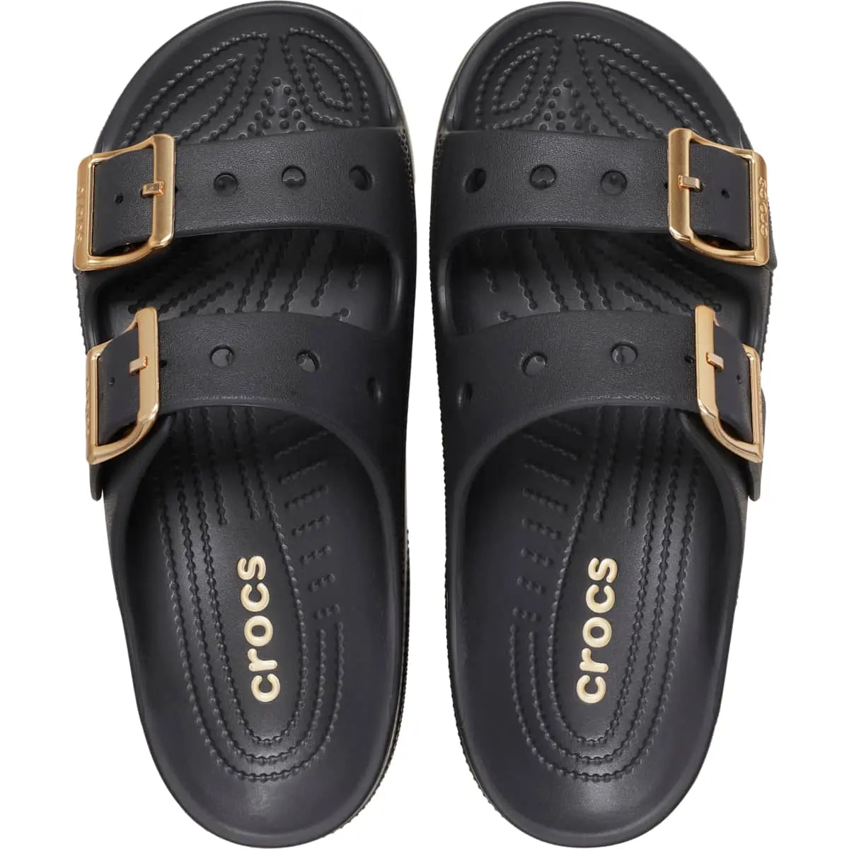 Crocs Women's Saturday Two‑Strap Sandals, Adjustable Buckle Slide Sandals, Lightweight Croslite Foam Casual Summer Slides Customizable with Jibbitz Charms