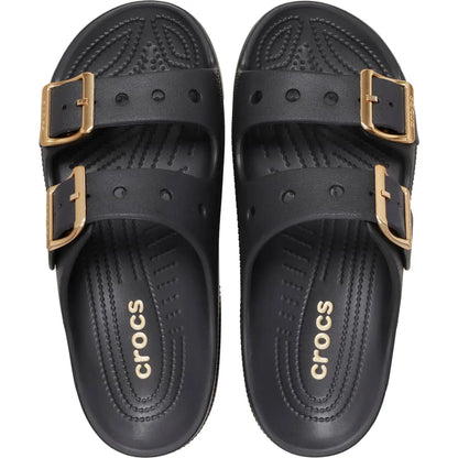 Crocs Women's Saturday Two‑Strap Sandals, Adjustable Buckle Slide Sandals, Lightweight Croslite Foam Casual Summer Slides Customizable with Jibbitz Charms