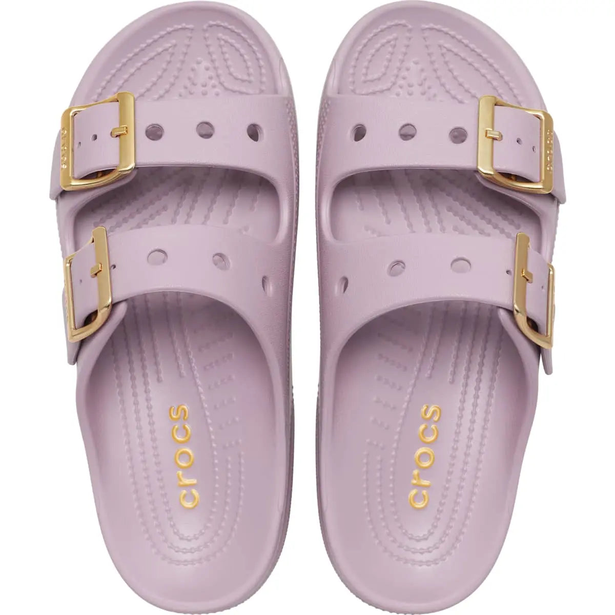 Crocs Women's Saturday Two‑Strap Sandals, Adjustable Buckle Slide Sandals, Lightweight Croslite Foam Casual Summer Slides Customizable with Jibbitz Charms