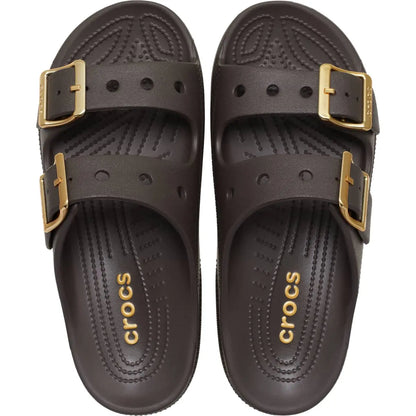 Crocs Women's Saturday Two‑Strap Sandals, Adjustable Buckle Slide Sandals, Lightweight Croslite Foam Casual Summer Slides Customizable with Jibbitz Charms