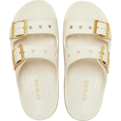 Crocs Women's Saturday Two‑Strap Sandals, Adjustable Buckle Slide Sandals, Lightweight Croslite Foam Casual Summer Slides Customizable with Jibbitz Charms