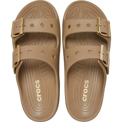 Crocs Women's Saturday Two‑Strap Sandals, Adjustable Buckle Slide Sandals, Lightweight Croslite Foam Casual Summer Slides Customizable with Jibbitz Charms