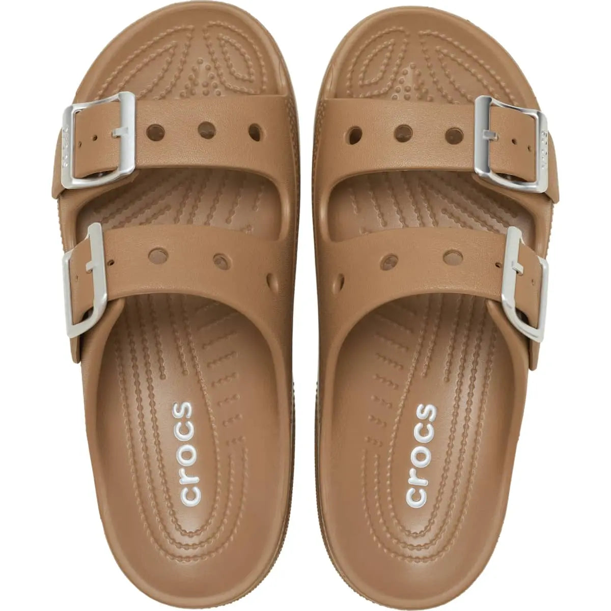 Crocs Women's Saturday Two‑Strap Sandals, Adjustable Buckle Slide Sandals, Lightweight Croslite Foam Casual Summer Slides Customizable with Jibbitz Charms