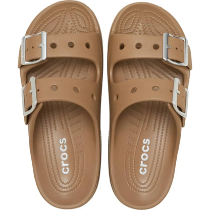 Crocs Women's Saturday Two‑Strap Sandals, Adjustable Buckle Slide Sandals, Lightweight Croslite Foam Casual Summer Slides Customizable with Jibbitz Charms
