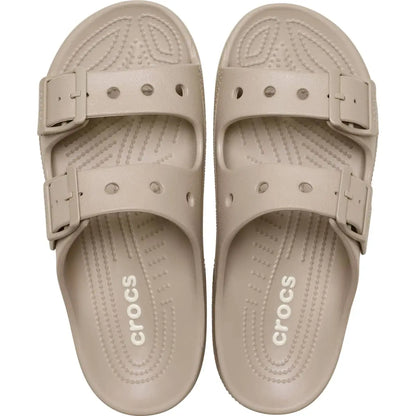 Crocs Women's Saturday Two‑Strap Sandals, Adjustable Buckle Slide Sandals, Lightweight Croslite Foam Casual Summer Slides Customizable with Jibbitz Charms