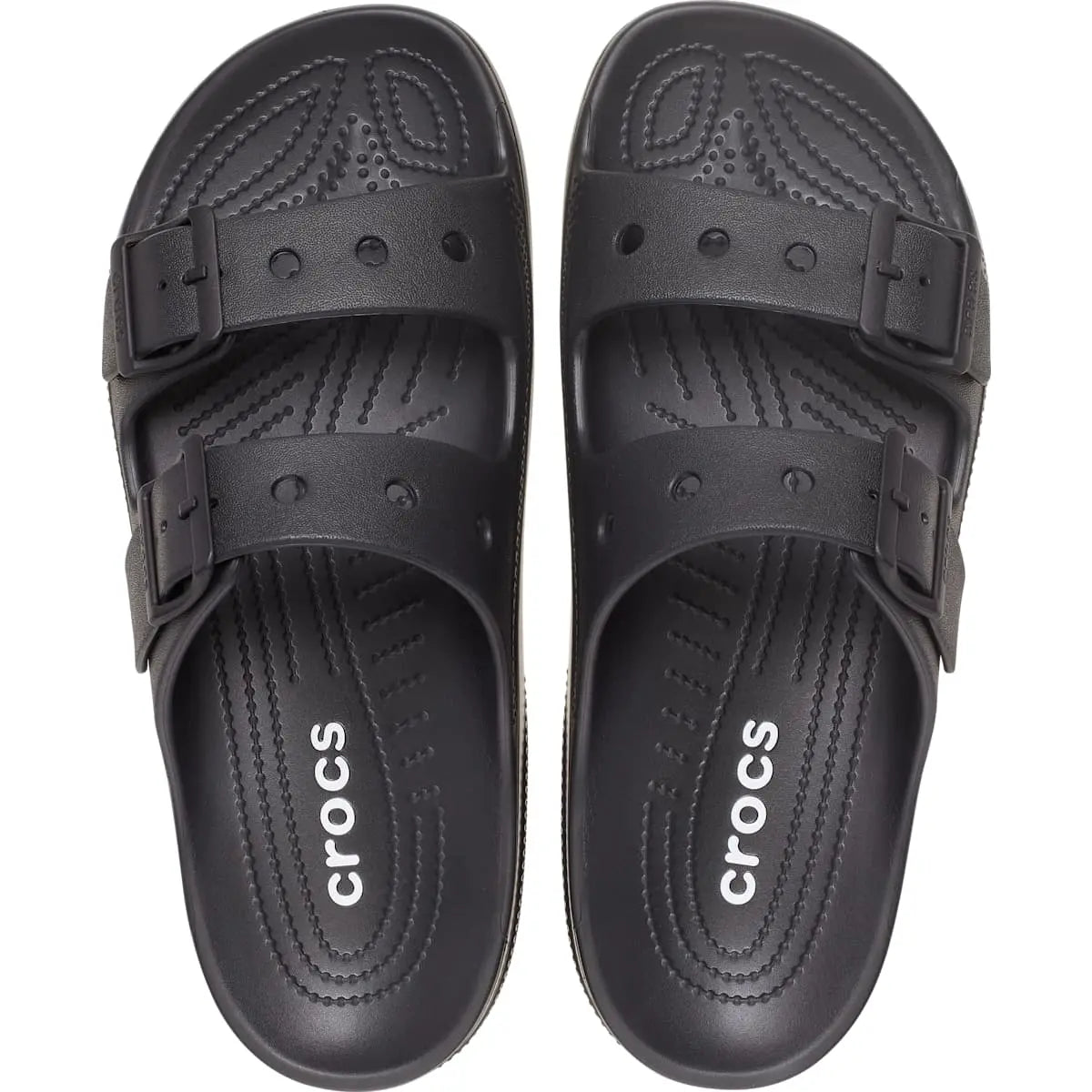 Crocs Women's Saturday Two‑Strap Sandals, Adjustable Buckle Slide Sandals, Lightweight Croslite Foam Casual Summer Slides Customizable with Jibbitz Charms