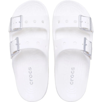 Crocs Women's Saturday Two‑Strap Sandals, Adjustable Buckle Slide Sandals, Lightweight Croslite Foam Casual Summer Slides Customizable with Jibbitz Charms