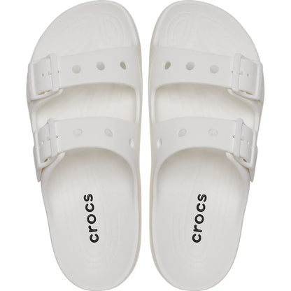 Crocs Women's Saturday Two‑Strap Sandals, Adjustable Buckle Slide Sandals, Lightweight Croslite Foam Casual Summer Slides Customizable with Jibbitz Charms
